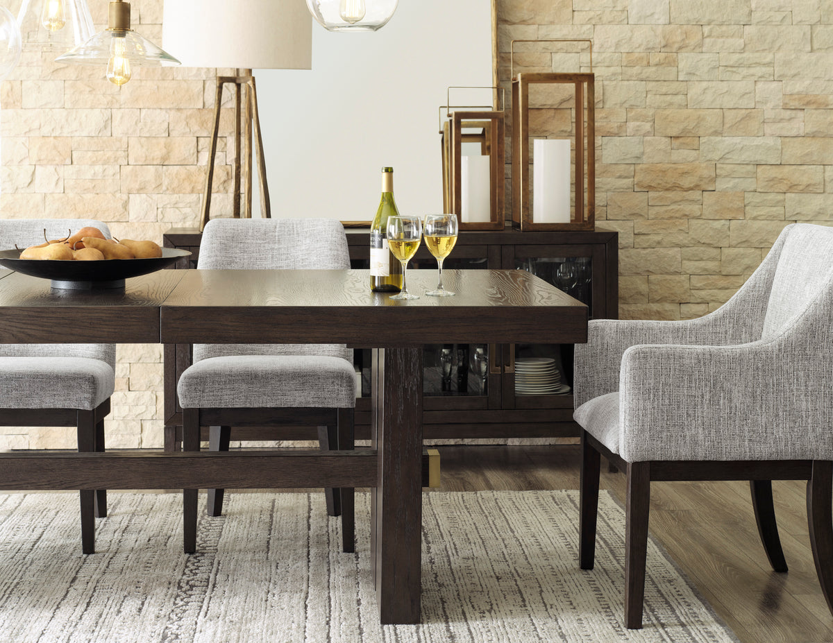 Juego de comedor extensible Burkhaus marrón oscuro