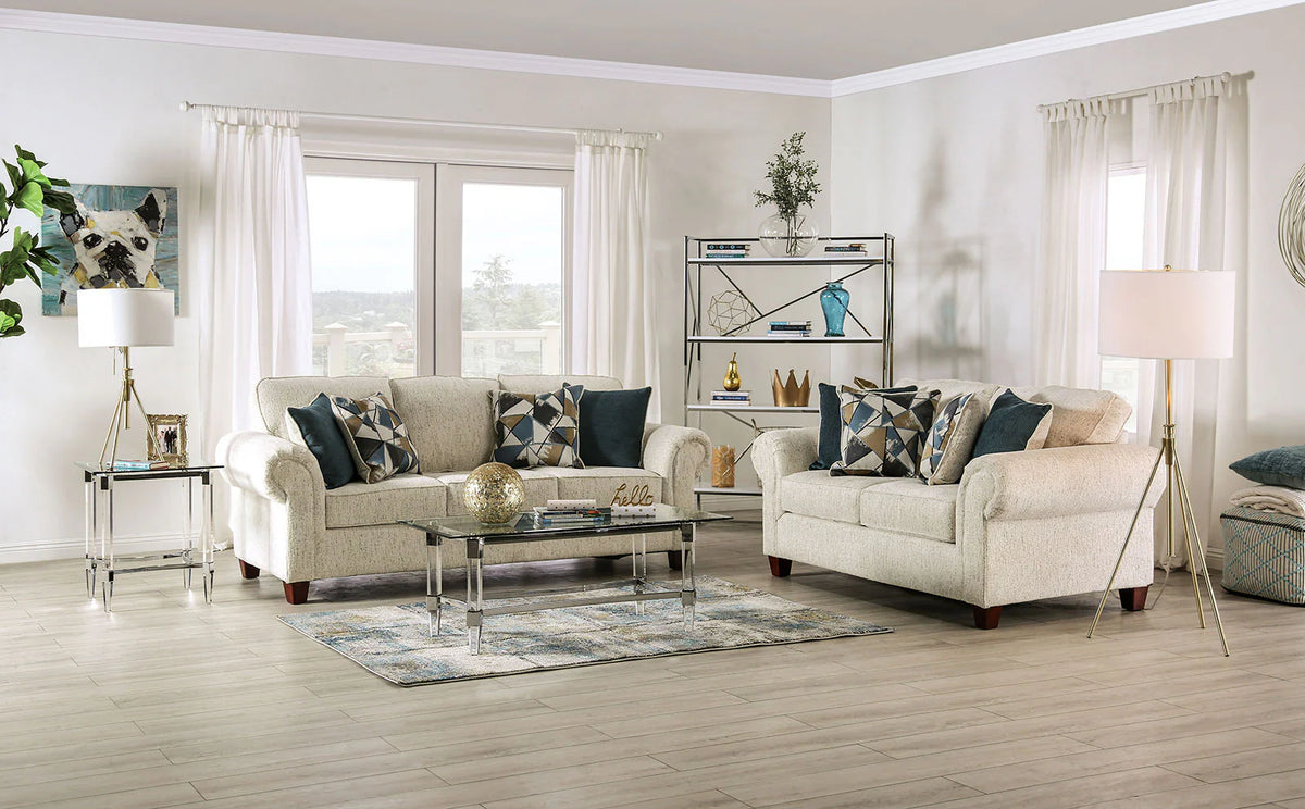Delgada Beige Sofa or Loveseat