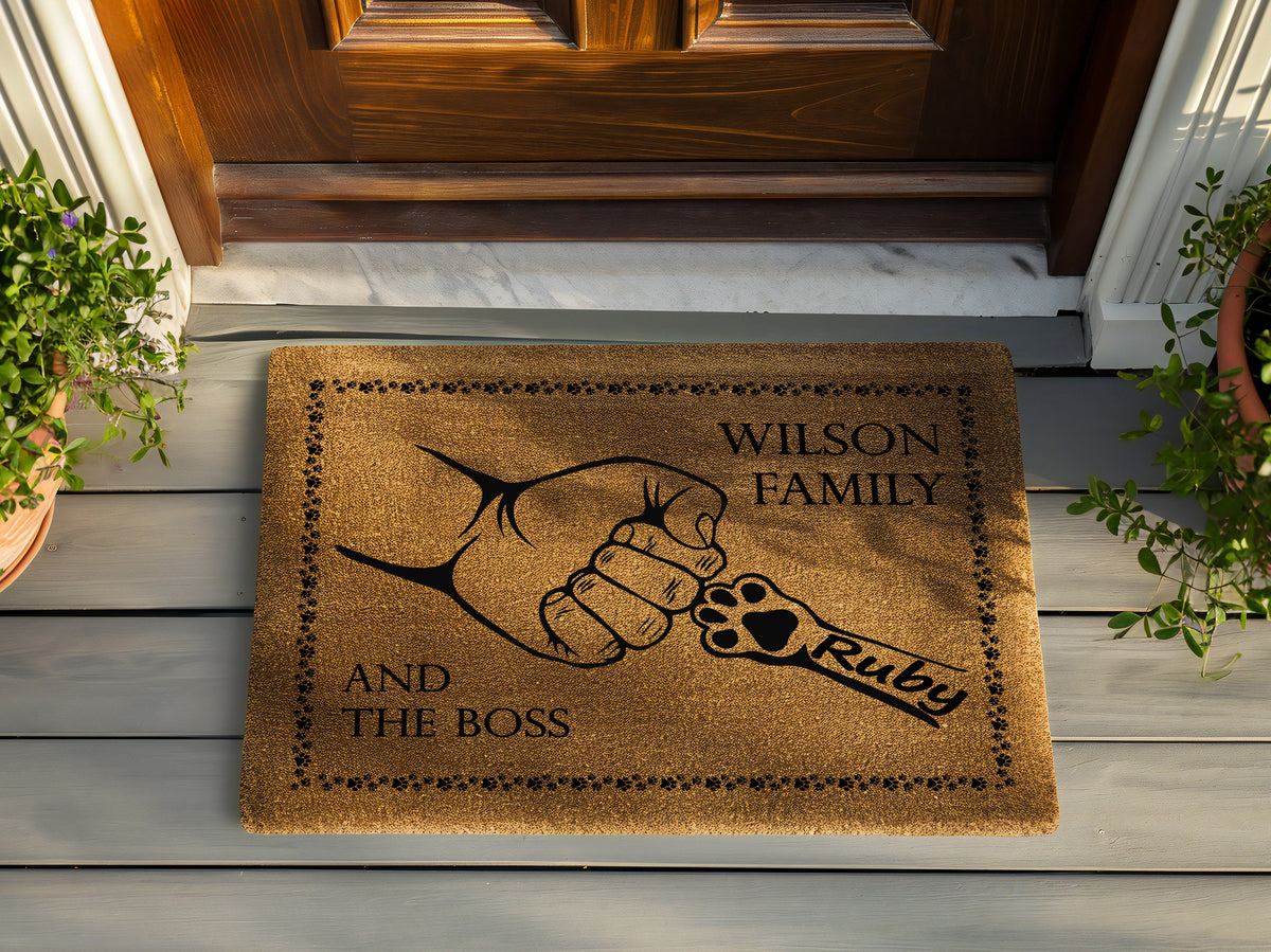 Custom Dog Family Name Doormat