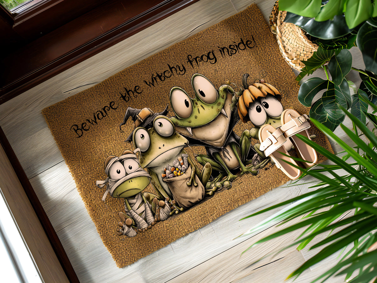 Felpudo Familiar de Ranas Brujas