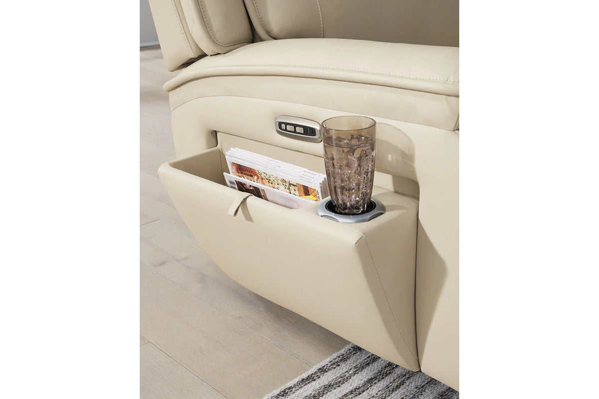 Double Deal Almond Power Reclining Loveseat