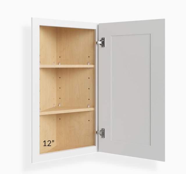 Gabinete de pared angular blanco Shaker de 12″