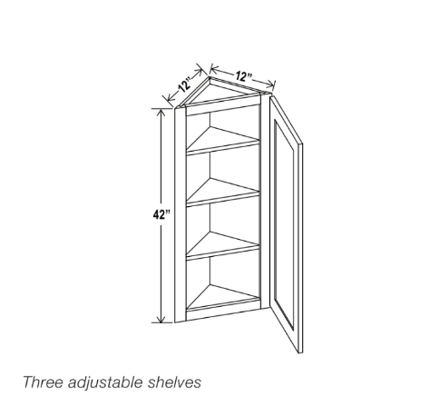 Gabinete de pared angular blanco Shaker de 12″