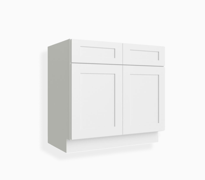 Mueble base para lavabo doble Shaker blanco