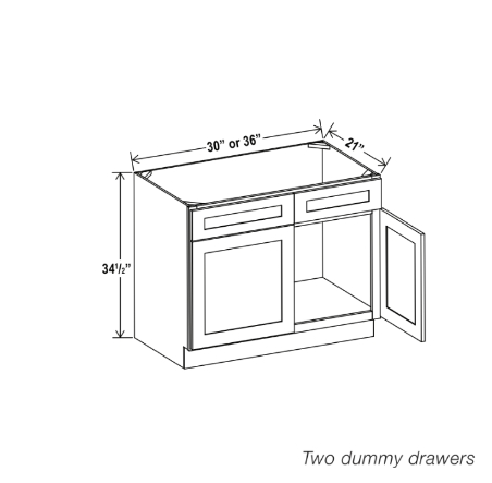 Mueble base para lavabo doble Shaker blanco