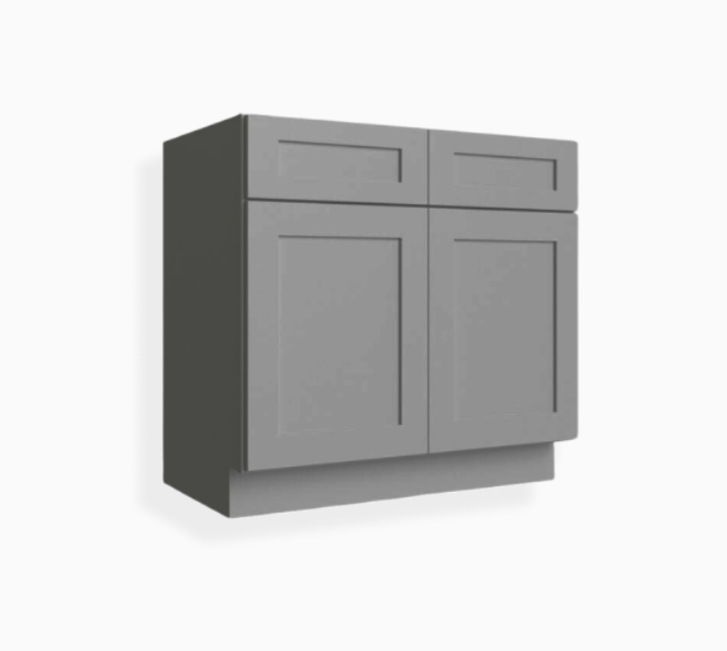 Mueble base para lavabo doble Shaker gris