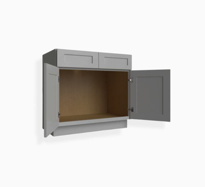 Mueble base para lavabo doble Shaker gris