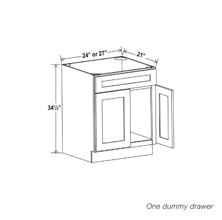 Mueble base para lavabo individual Shaker blanco