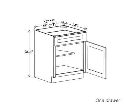Gabinete base Shaker blanco con una puerta