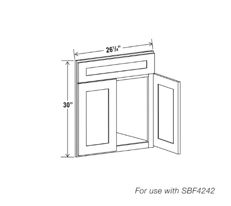 White Shaker Corner Sink Base Front