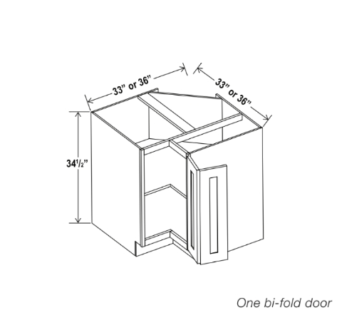 Gray Shaker Easy Reach Base Cabinet