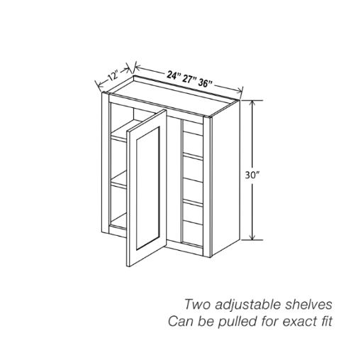 Gray Shaker 30″ H Wall Blind Cabinet