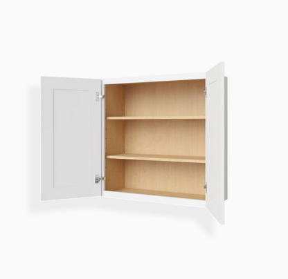Armario de pared blanco Shaker de 36″ de alto con dos puertas