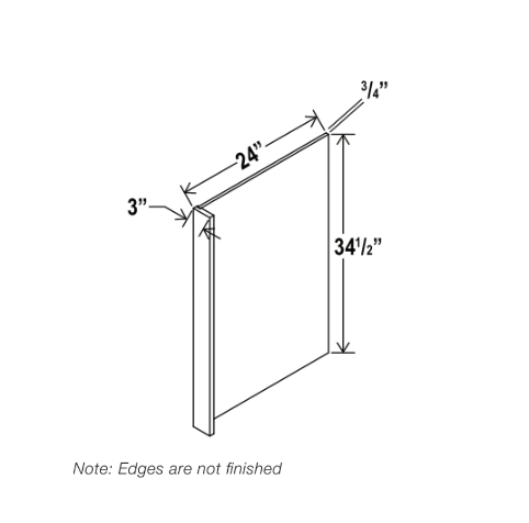 Gray Shaker Dishwasher Return Panel