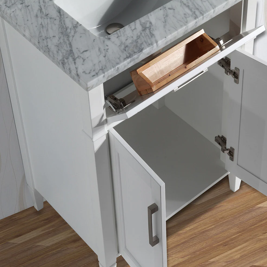 24 in. Single Sink Vanity Set with Carrara Marble Top