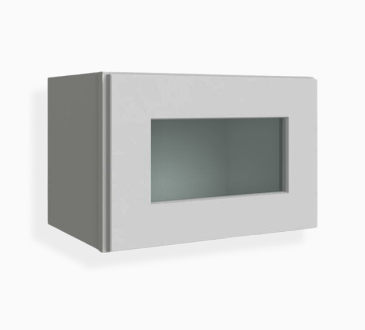 Gray Shaker 12″ H Single Door Wall Cabinet with Glass Door
