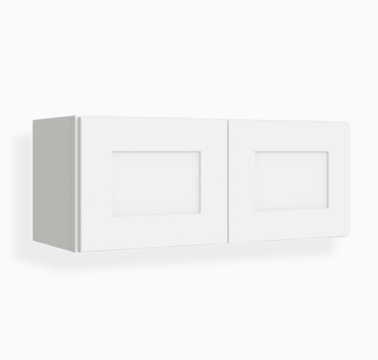 Armario de pared blanco Shaker de 15″ de alto con doble puerta