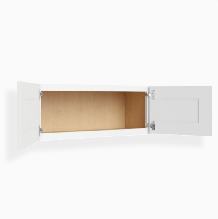 Armario de pared blanco Shaker de 15″ de alto con doble puerta