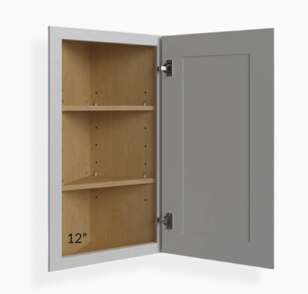 Gray Shaker 12″ Angle Wall Cabinet