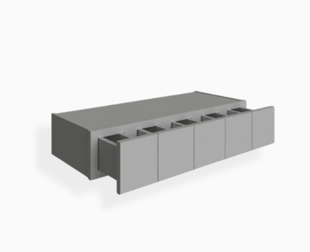 Cajón para especias de pared gris Shaker