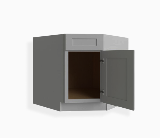 Mueble base para fregadero de esquina estilo Shaker gris