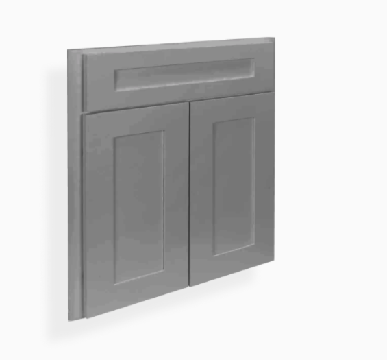 Base frontal para fregadero de esquina estilo Shaker gris