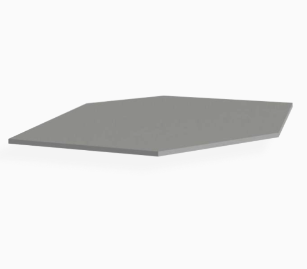 Fregadero de esquina gris Shaker con piso frontal