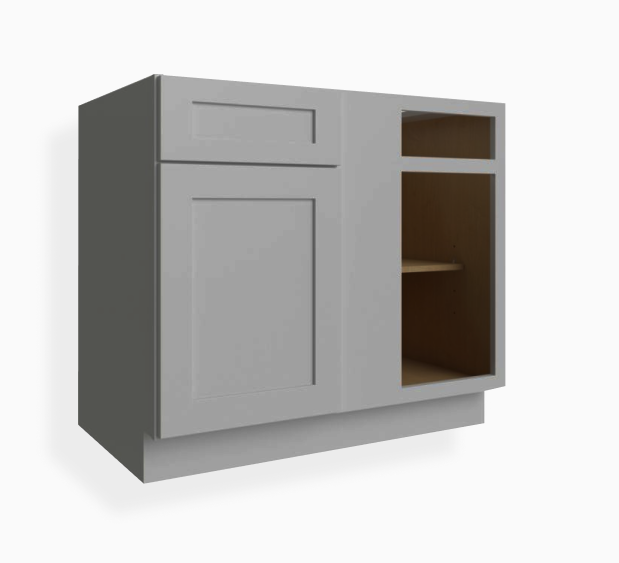 Gabinete de base de esquina ciega estilo Shaker gris