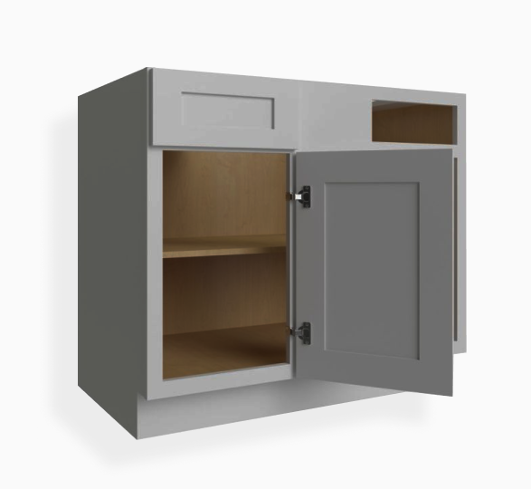 Gabinete de base de esquina ciega estilo Shaker gris