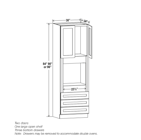 Navy Blue Shaker 33″ W Oven Pantry Cabinet