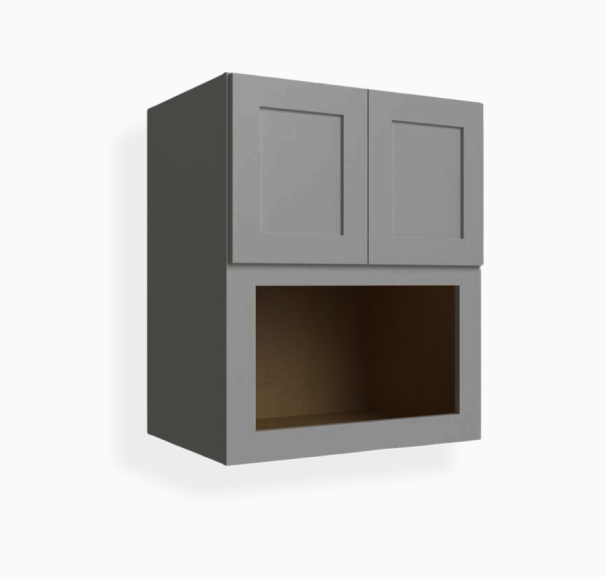 Gray Shaker Microwave Wall Cabinet