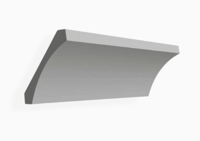 Moldura de corona estilo Shaker Cove en gris