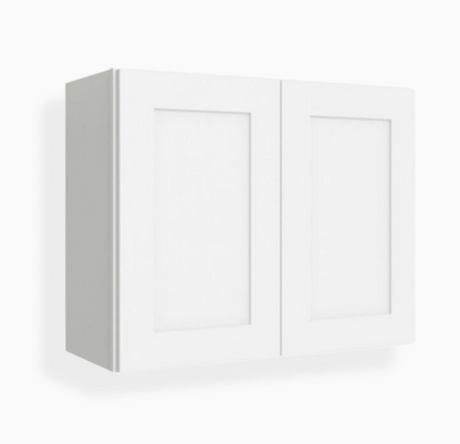 White Shaker 24″ H Double Door Wall Cabinet
