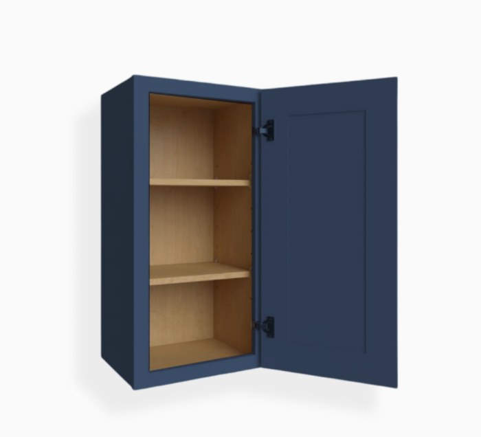 Armario de pared azul marino Shaker de una puerta de 30″ de alto