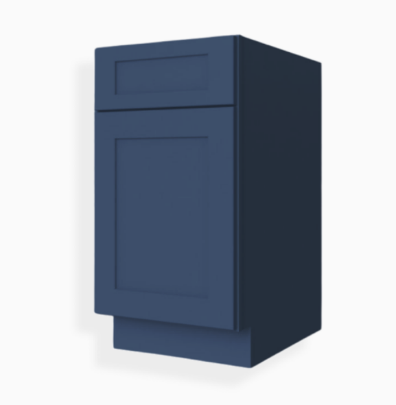 Gabinete con cesto para basura con base estilo shaker azul marino