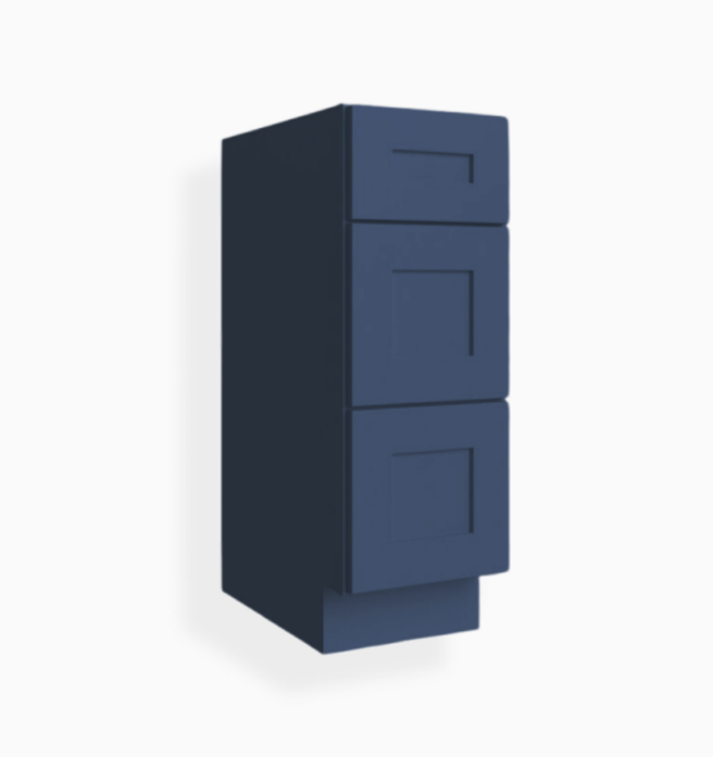 Mueble base con cajones para tocador estilo shaker azul marino
