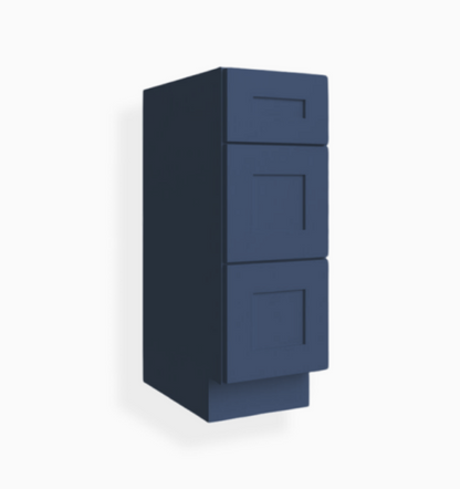 Mueble base con cajones para tocador estilo shaker azul marino