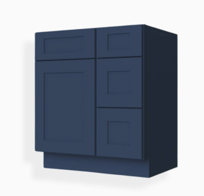 Tocador combinado azul marino Shaker de 36″ de ancho con cajones