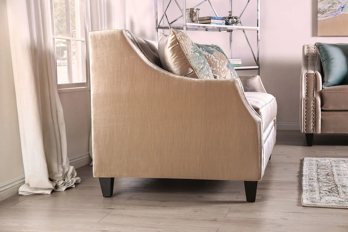 Elicia Silver or Champagne Sofa or Loveseat