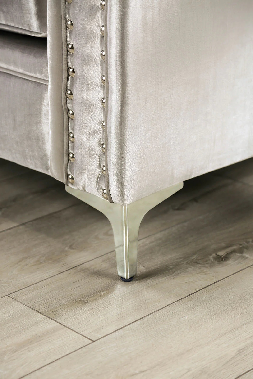 Elicia Silver or Champagne Sofa or Loveseat