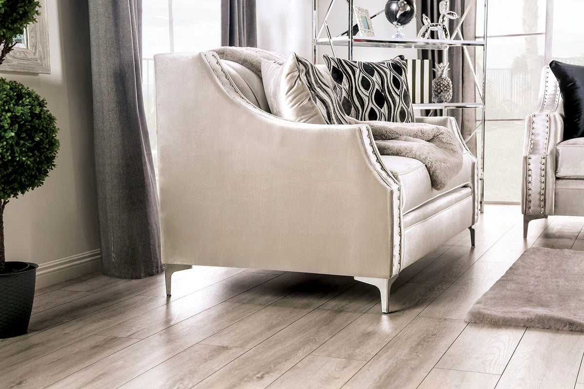 Elicia Silver or Champagne Sofa or Loveseat