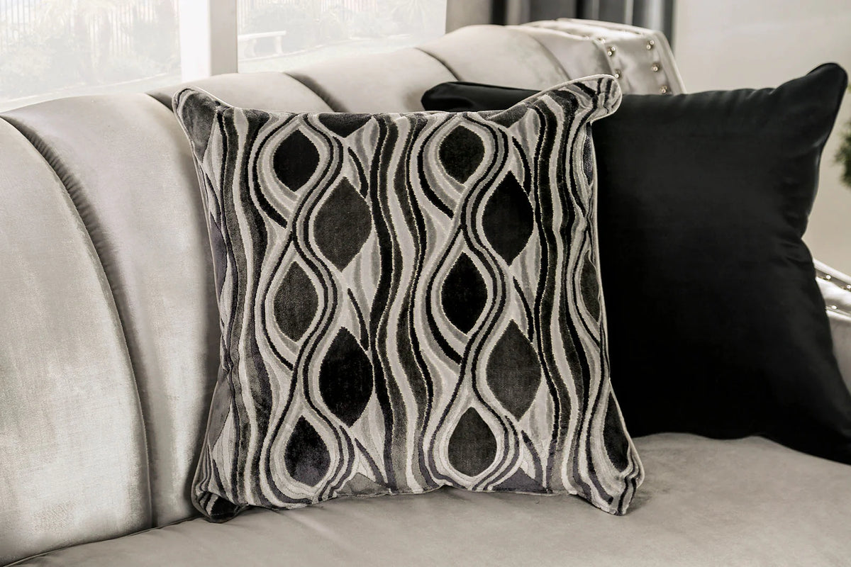 Elicia Silver or Champagne Sofa or Loveseat