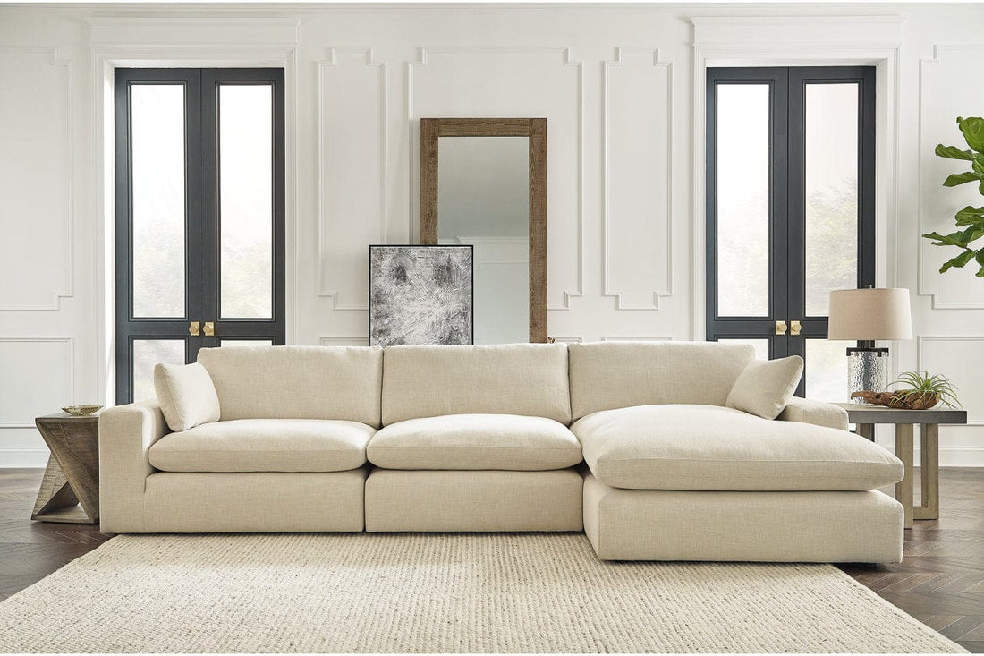 Elyza Linen 3-Piece Sectional with Chaise