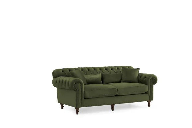 Eva Green Velvet Chesterfield Sofa, 81 in.