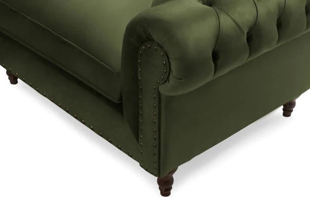 Eva Green Velvet Chesterfield Sofa, 81 in.