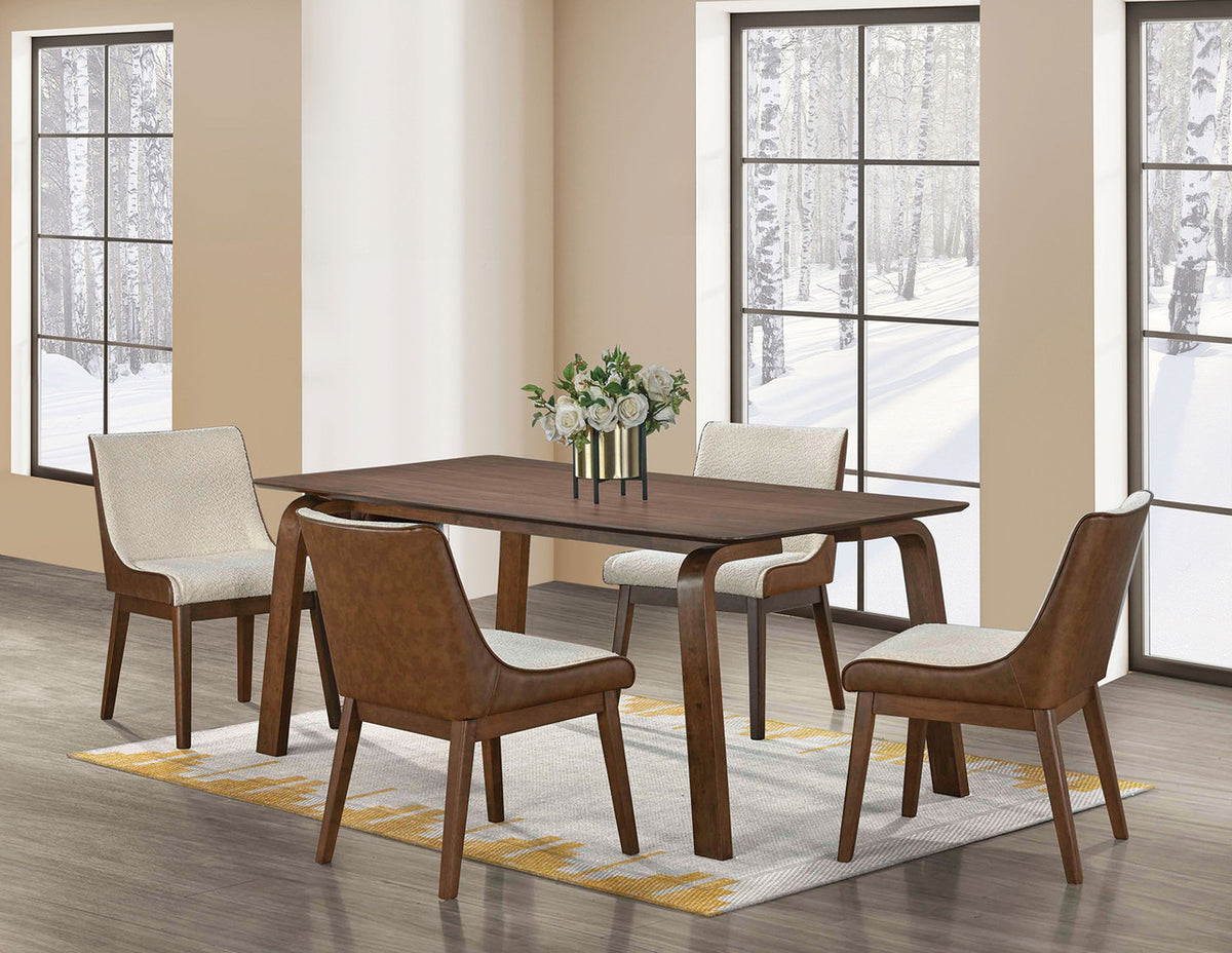 Viken Walnut Table, Chair Pair & 5-Piece Set