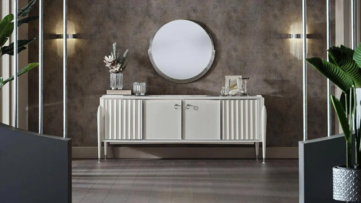 Gravita Ivory Marble-Look Dining Buffet