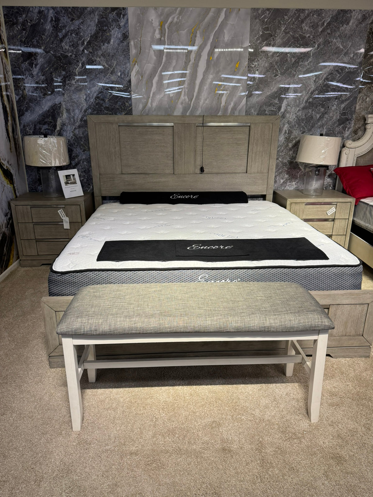 Kelis King Bed with 2 Nightstands