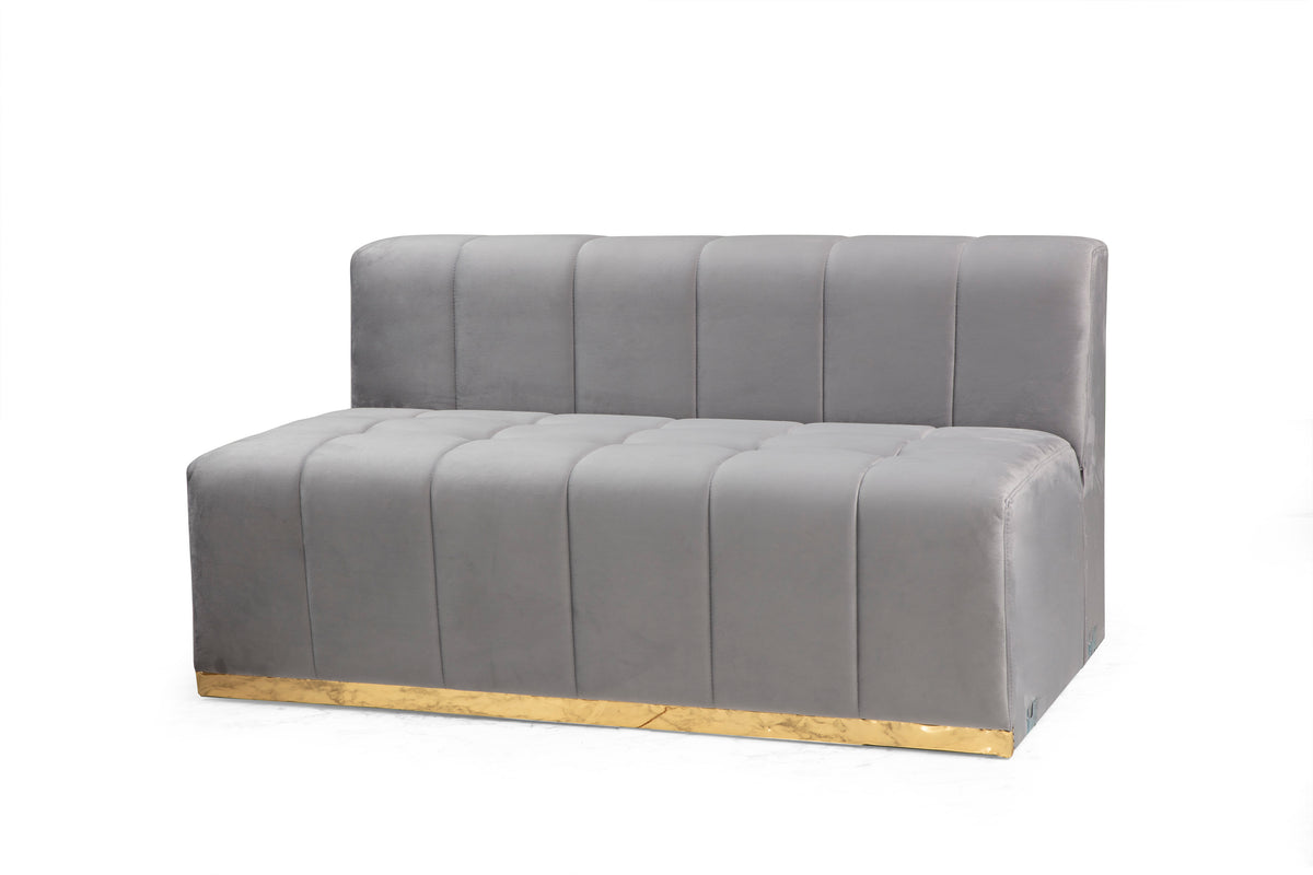 Elisha 140-Inch Velvet Double Chaise Sectional