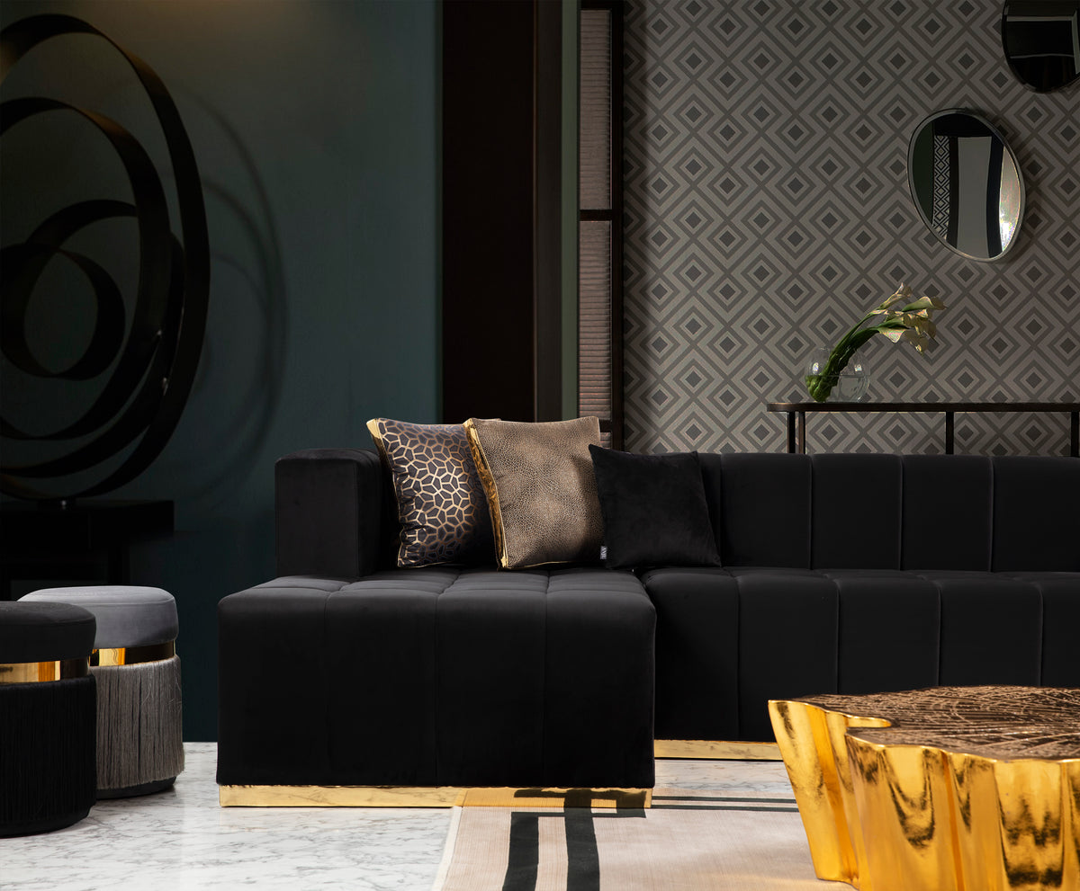 Elisha 140-Inch Velvet Double Chaise Sectional